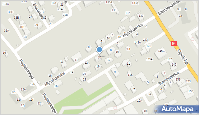 Wrocław, Myszkowska, 10, mapa Wrocławia