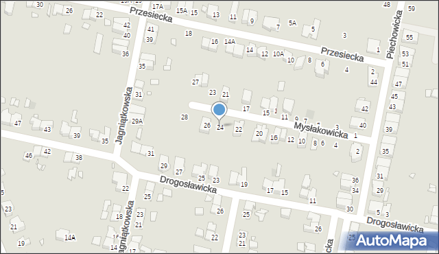 Wrocław, Mysłakowicka, 24, mapa Wrocławia