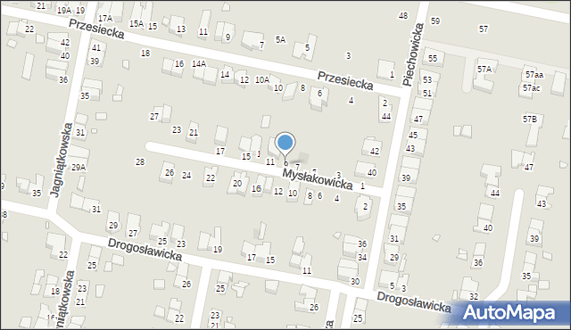 Wrocław, Mysłakowicka, 9, mapa Wrocławia