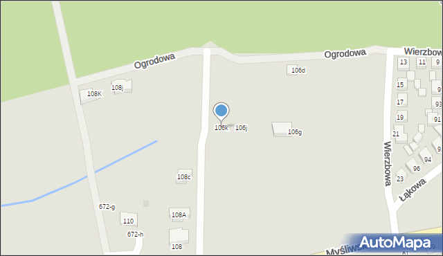 Wronki, Myśliwska, 106k, mapa Wronki