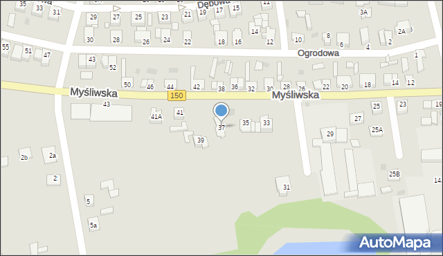 Wronki, Myśliwska, 37, mapa Wronki