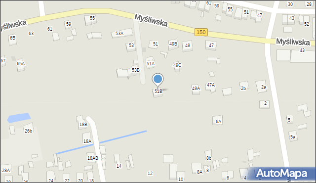 Wronki, Myśliwska, 51B, mapa Wronki