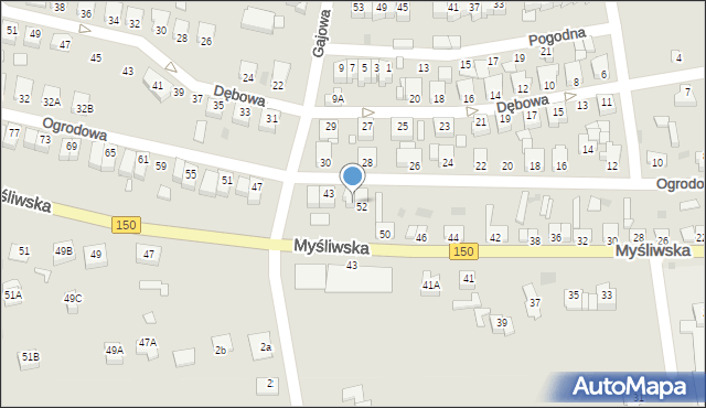 Wronki, Myśliwska, 54, mapa Wronki