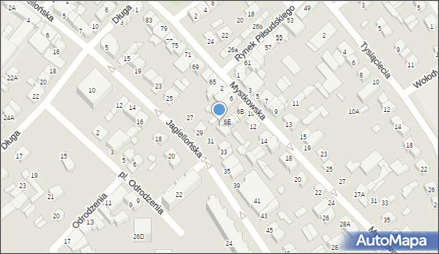 Wysokie Mazowieckie, Mystkowska, 6F, mapa Wysokie Mazowieckie