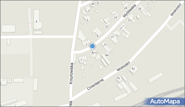 Zabrze, Myśliwska, 5, mapa Zabrza