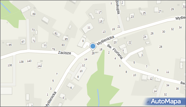 Zakliczyn, Myślenicka, 16, mapa Zakliczyn
