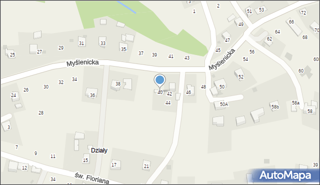 Zakliczyn, Myślenicka, 40, mapa Zakliczyn
