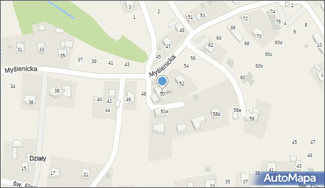 Zakliczyn, Myślenicka, 50, mapa Zakliczyn