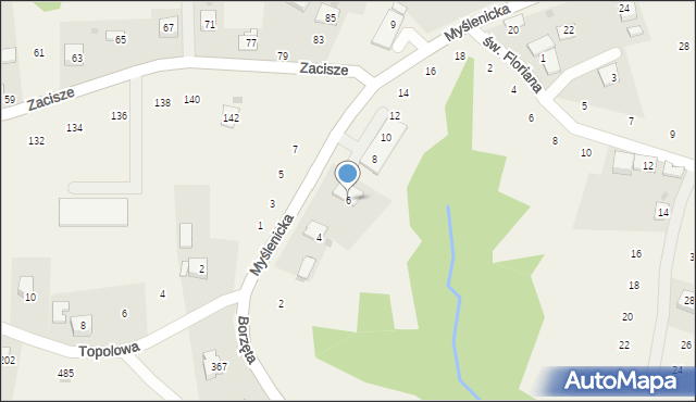 Zakliczyn, Myślenicka, 6, mapa Zakliczyn