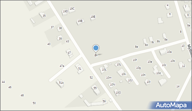 Zamość, Myśliwska, 8h, mapa Zamościa