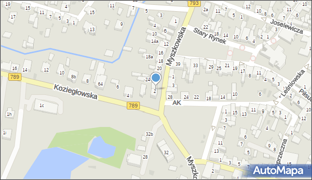 Żarki, Myszkowska, 26A, mapa Żarki