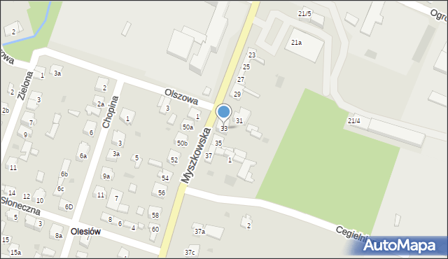 Żarki, Myszkowska, 33, mapa Żarki