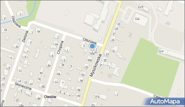 Żarki, Myszkowska, 50a, mapa Żarki