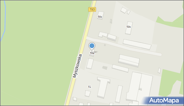 Żarki, Myszkowska, 59a, mapa Żarki