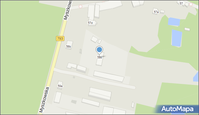 Żarki, Myszkowska, 59b, mapa Żarki