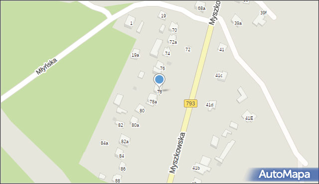 Żarki, Myszkowska, 78, mapa Żarki