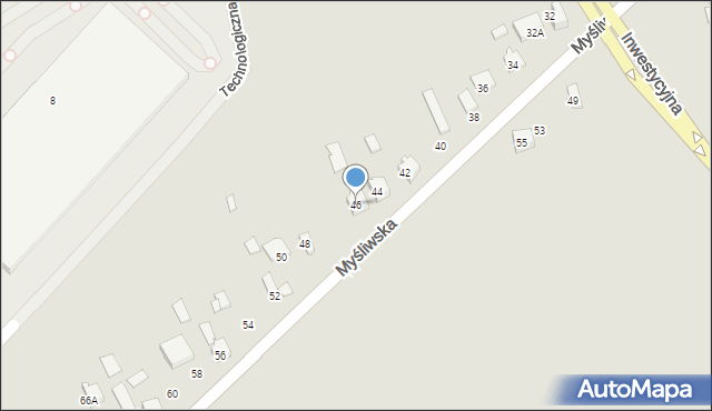 Zawiercie, Myśliwska, 46, mapa Zawiercie