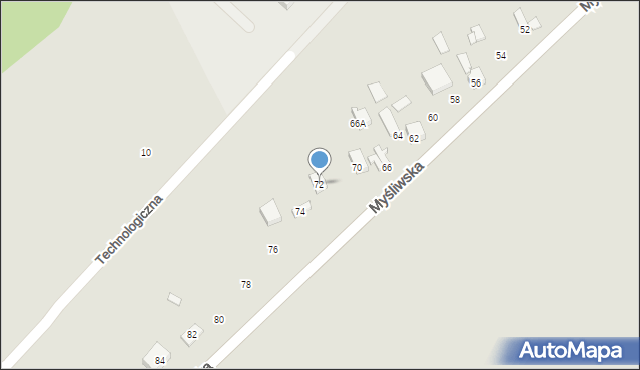Zawiercie, Myśliwska, 72, mapa Zawiercie