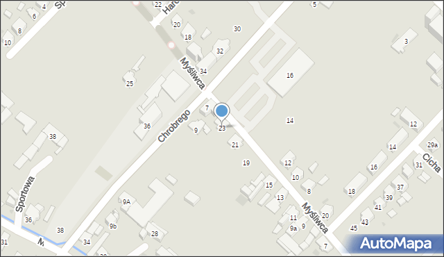 Zdzieszowice, Myśliwca, 23, mapa Zdzieszowice