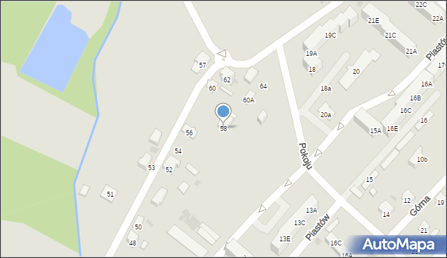 Zdzieszowice, Myśliwca, 58, mapa Zdzieszowice