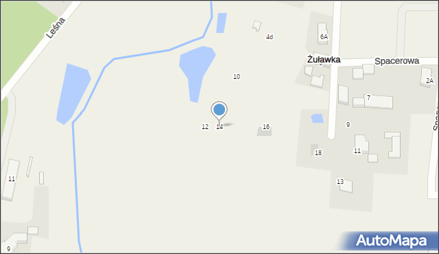 Żuławka, Myśliwska, 14, mapa Żuławka