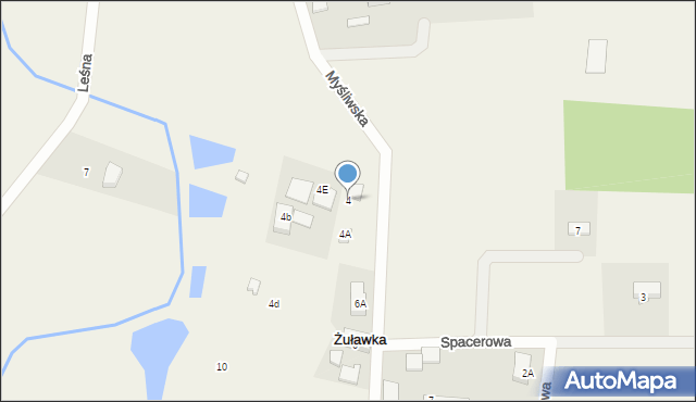 Żuławka, Myśliwska, 4, mapa Żuławka