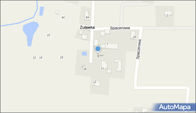 Żuławka, Myśliwska, 9, mapa Żuławka