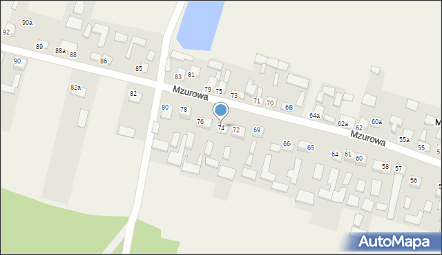 Mzurowa, Mzurowa, 74, mapa Mzurowa