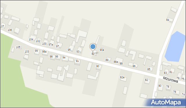 Mzurowa, Mzurowa, 92, mapa Mzurowa