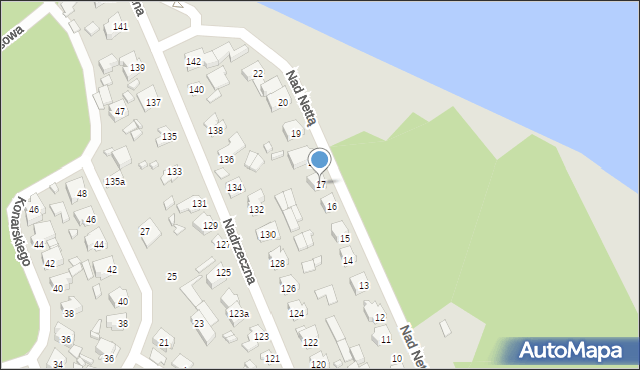 Augustów, Nad Nettą, 17, mapa Augustów