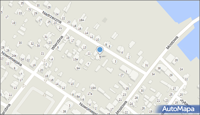 Augustów, Nadrzeczna, 5, mapa Augustów