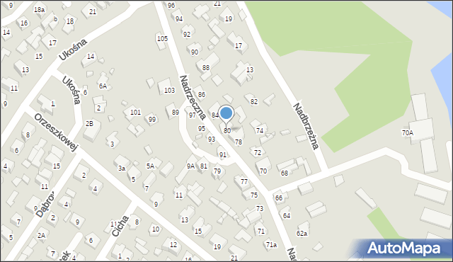 Augustów, Nadrzeczna, 80, mapa Augustów