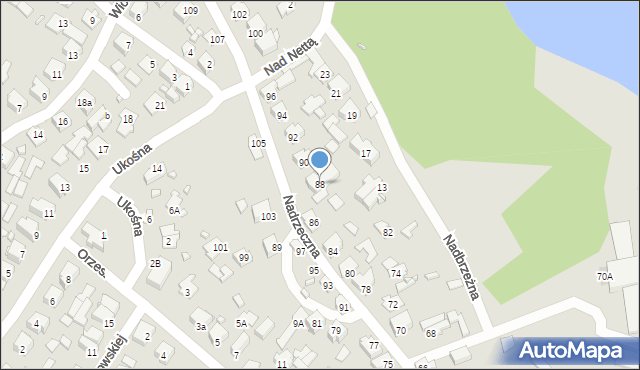 Augustów, Nadrzeczna, 88, mapa Augustów