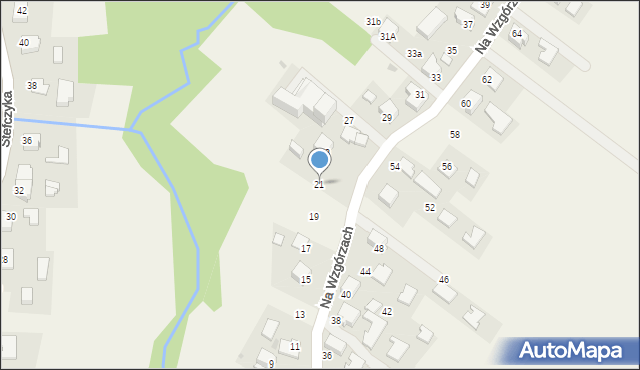 Bachowice, Na Wzgórzach, 21, mapa Bachowice