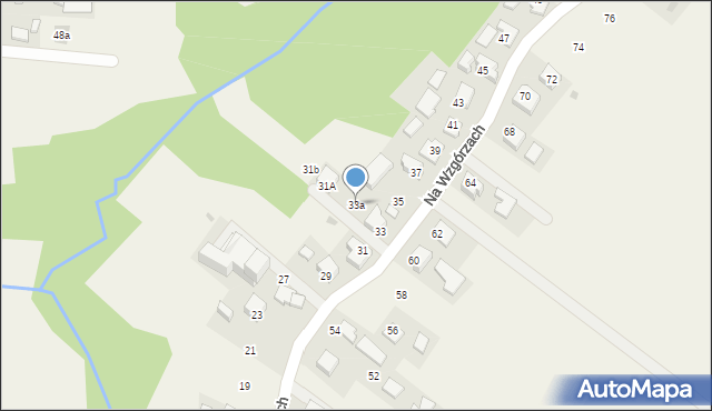 Bachowice, Na Wzgórzach, 33a, mapa Bachowice