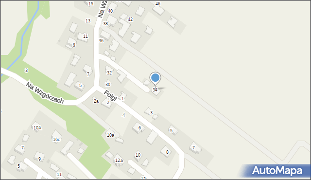 Bachowice, Na Wzgórzach, 34, mapa Bachowice