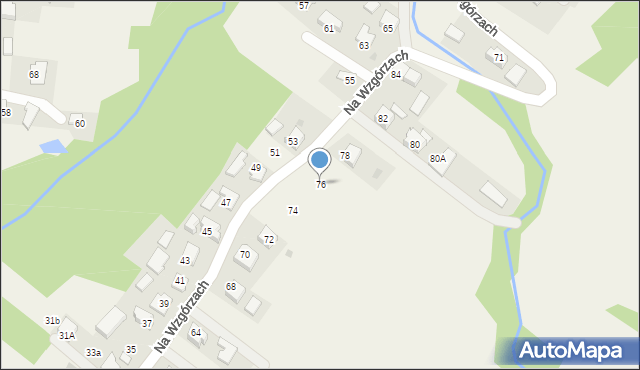 Bachowice, Na Wzgórzach, 76, mapa Bachowice