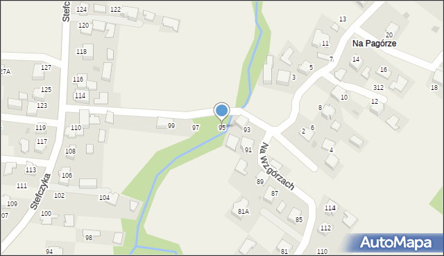 Bachowice, Na Wzgórzach, 95, mapa Bachowice