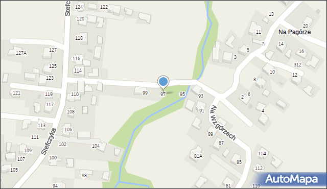 Bachowice, Na Wzgórzach, 97, mapa Bachowice