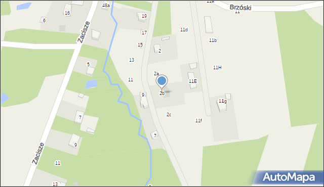 Bądzyń, Nadrzeczna, 2b, mapa Bądzyń