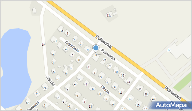 Baniocha, Nad Stawami, 9, mapa Baniocha