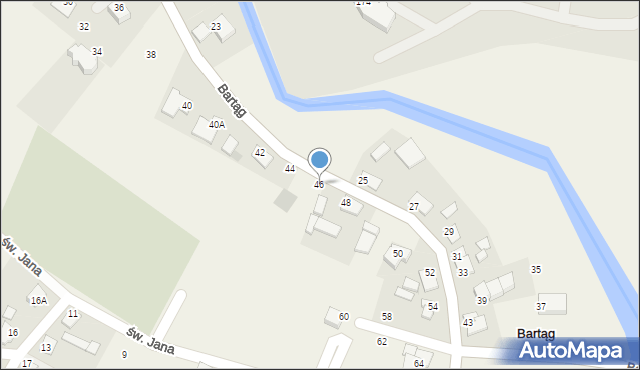 Bartąg, Nad Łyną, 46, mapa Bartąg