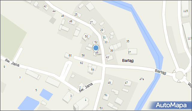 Bartąg, Nad Łyną, 56, mapa Bartąg