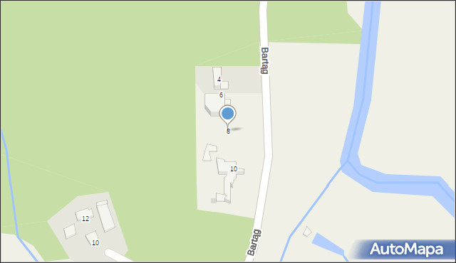 Bartąg, Nad Łyną, 8, mapa Bartąg