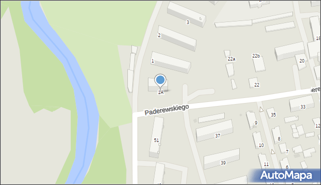Bartoszyce, Nad Łyną, 1A, mapa Bartoszyce