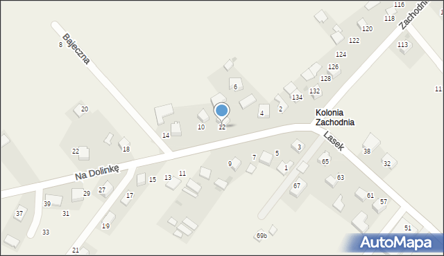 Bębło, Na Dolinkę, 12, mapa Bębło
