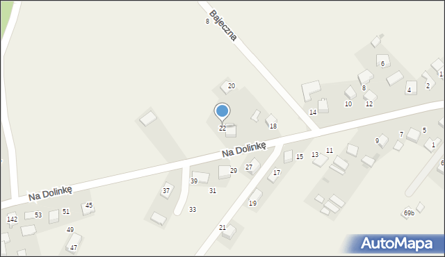 Bębło, Na Dolinkę, 22, mapa Bębło