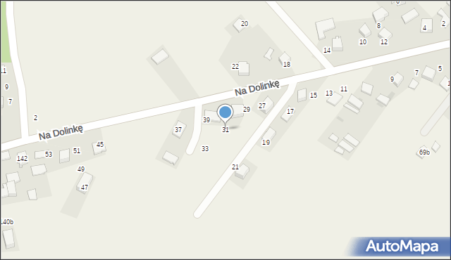 Bębło, Na Dolinkę, 31, mapa Bębło