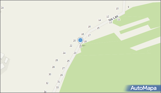 Będkowice, Na Las, 21, mapa Będkowice