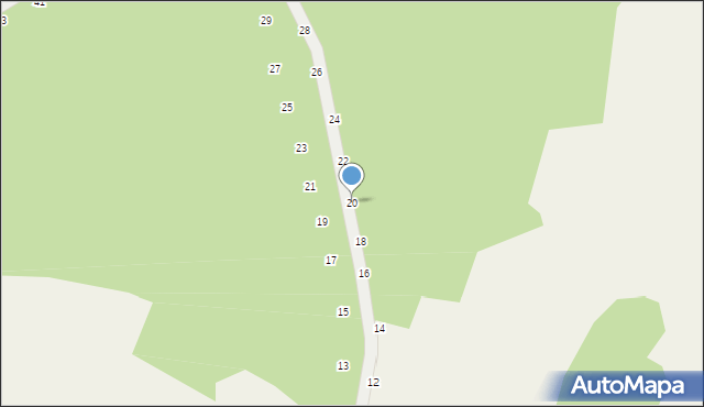 Będkowice, Nad Doliną, 20, mapa Będkowice